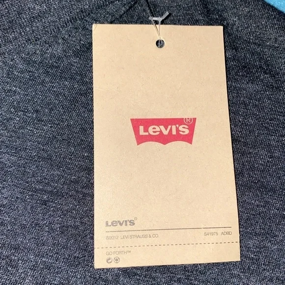 LEVI’S LEVI STRAUSS & CO henley style longsleeve crewneck charcoal gray NEW SZ M - Picture 6 of 10